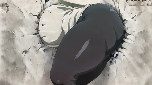 Trapped_In_Wall, Stuck in wall, fat girl, solo, curvy, huge hips, thick thighs, round belly, she is wearing leggings, and a sweater, she needs help getting out, she kicks her legs