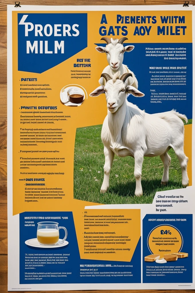 A poster about the properties and benefits of goat milk
