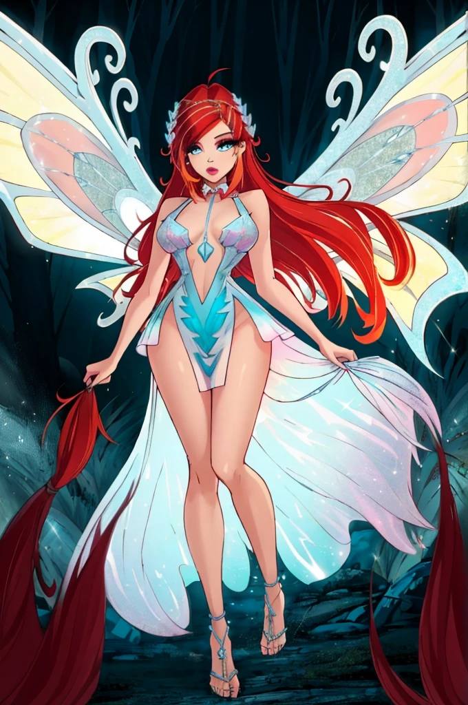 cinematic composition, professional full body shot photo of ,(((transparent dress))), neckline., yellon wings, sparkling transparent clothing, ,
detailed skin, detailed eyes, finely detailed hair,
volumetric light, highrez, masterpiece, best quality,
fantasy forest,