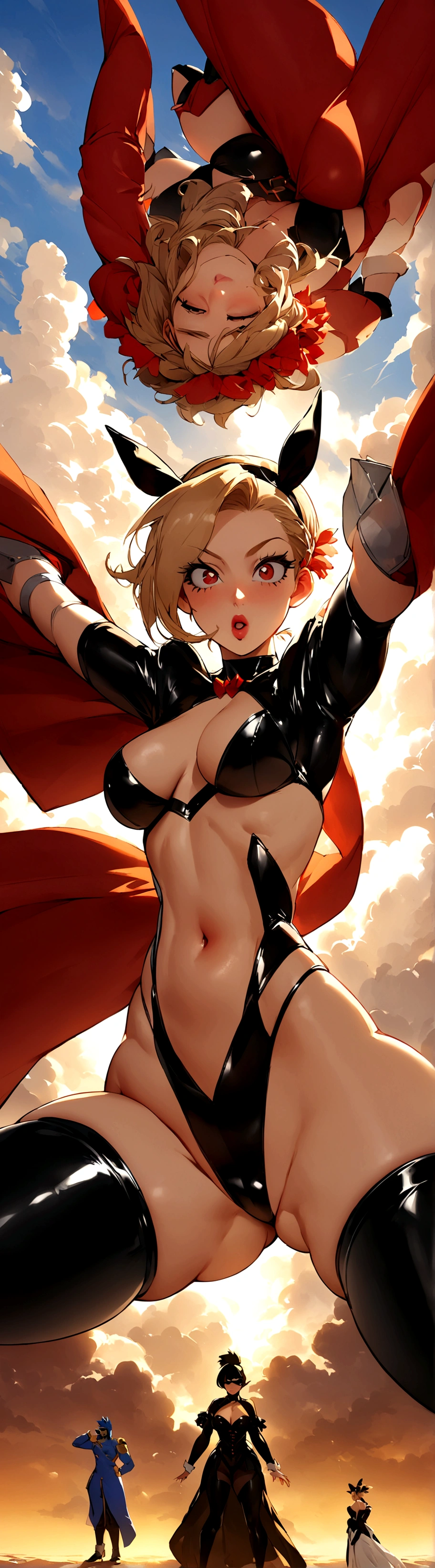 Girls from my hero academia in tight bunny outfits saying *continue andre harder daddy*