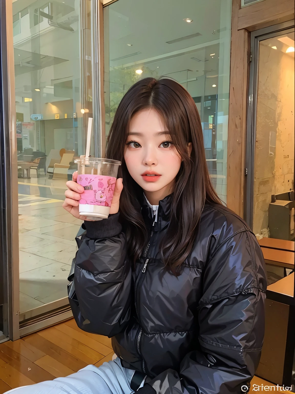 Jennie Kim with curly hair