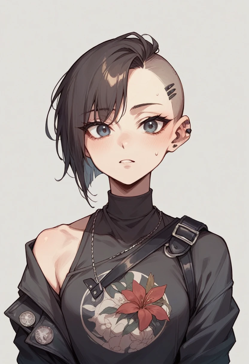 Longer hair on the left