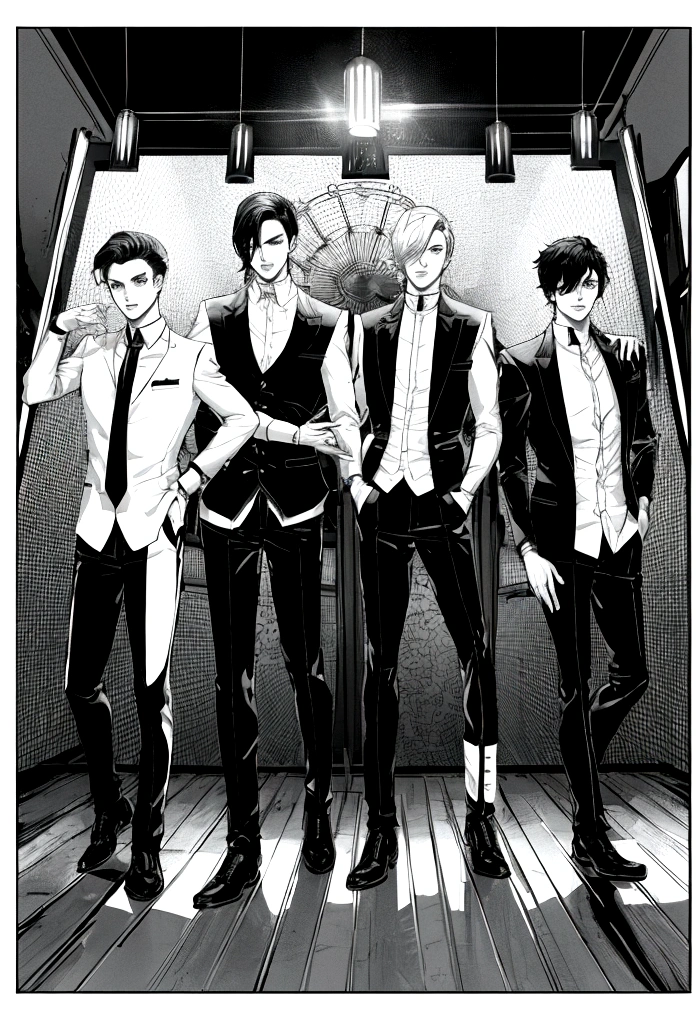 poster da boy band TBS, Dynamite music, black andwhite