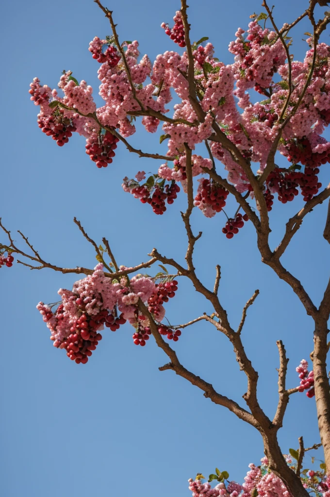 Mulberry tree with white fruits
