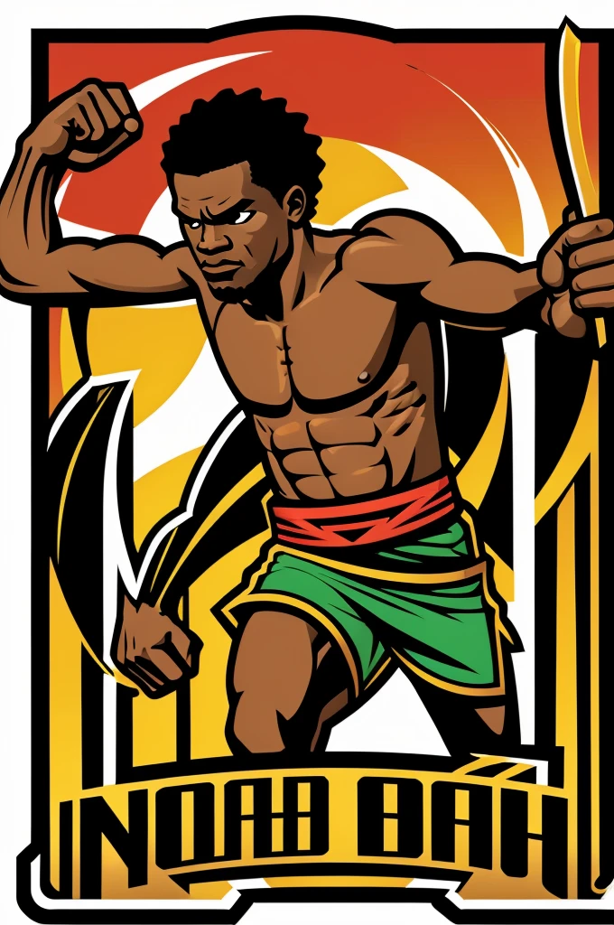 ((vector art, 2D logotype)) a logo of a Caribbean aborigine, sport style.