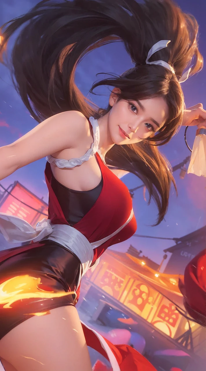(Ultra Realistic), (Illustration), (Increased Resolution), (8K), (Extremely Detailed), (Best Illustration), (Beautiful and Detailed Eyes), (Best Quality), (Ultra Detailed), (Masterpiece ), ( wallpaper), (detailed face), solo, 1 girl, looking at viewer, fine details, detailed face, in the dark, deep shadows, low key, pureerosfaceace_v1, smiling, long hair, black shawl straight hair , 46 points oblique bangs