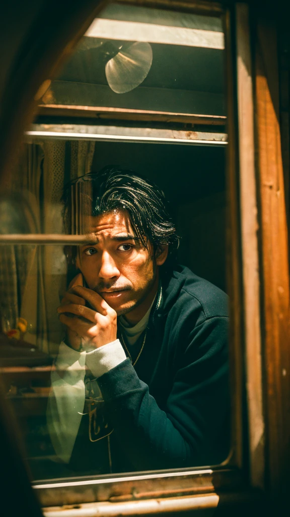 Knocking noises echoing through the cabin. Ricardo looks around, confusing.