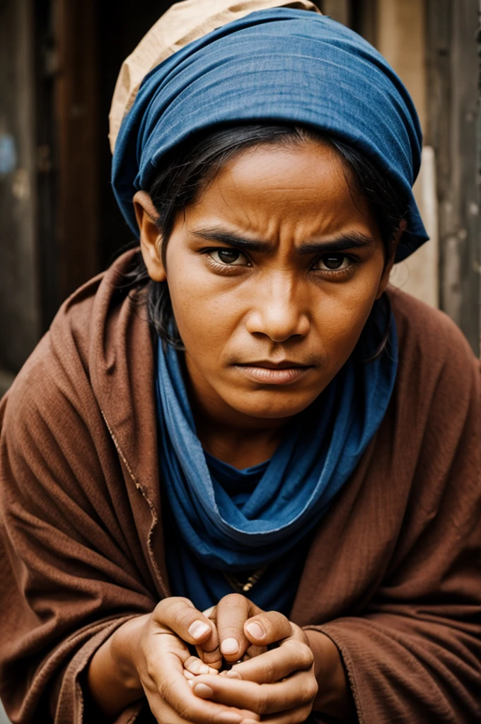 Face of a beggar