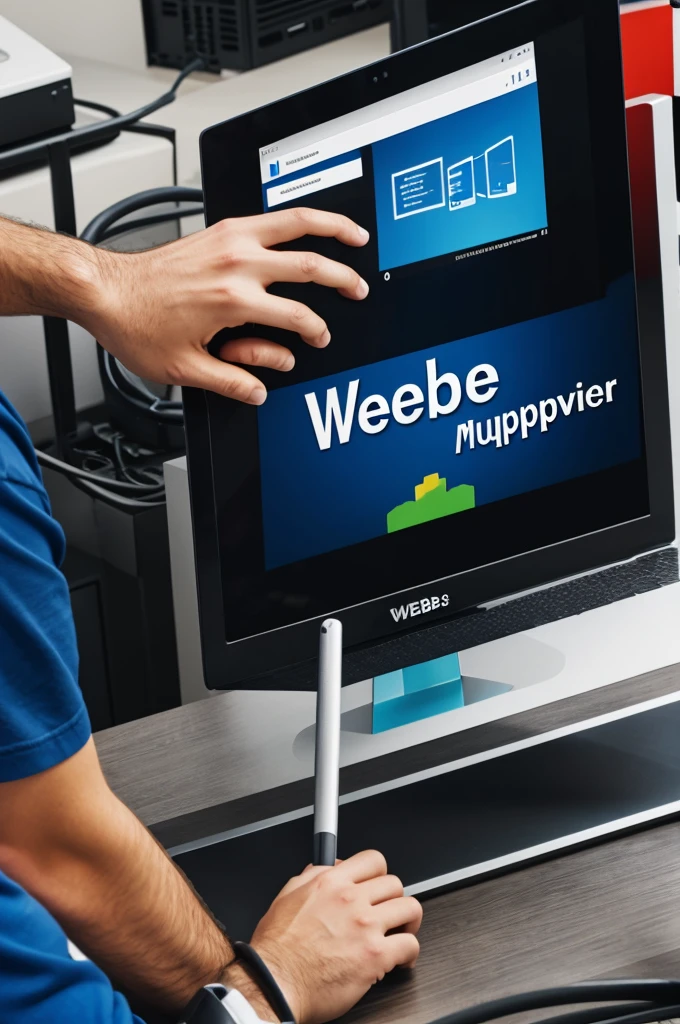 logo for maintenance of computer equipment with name "web support"