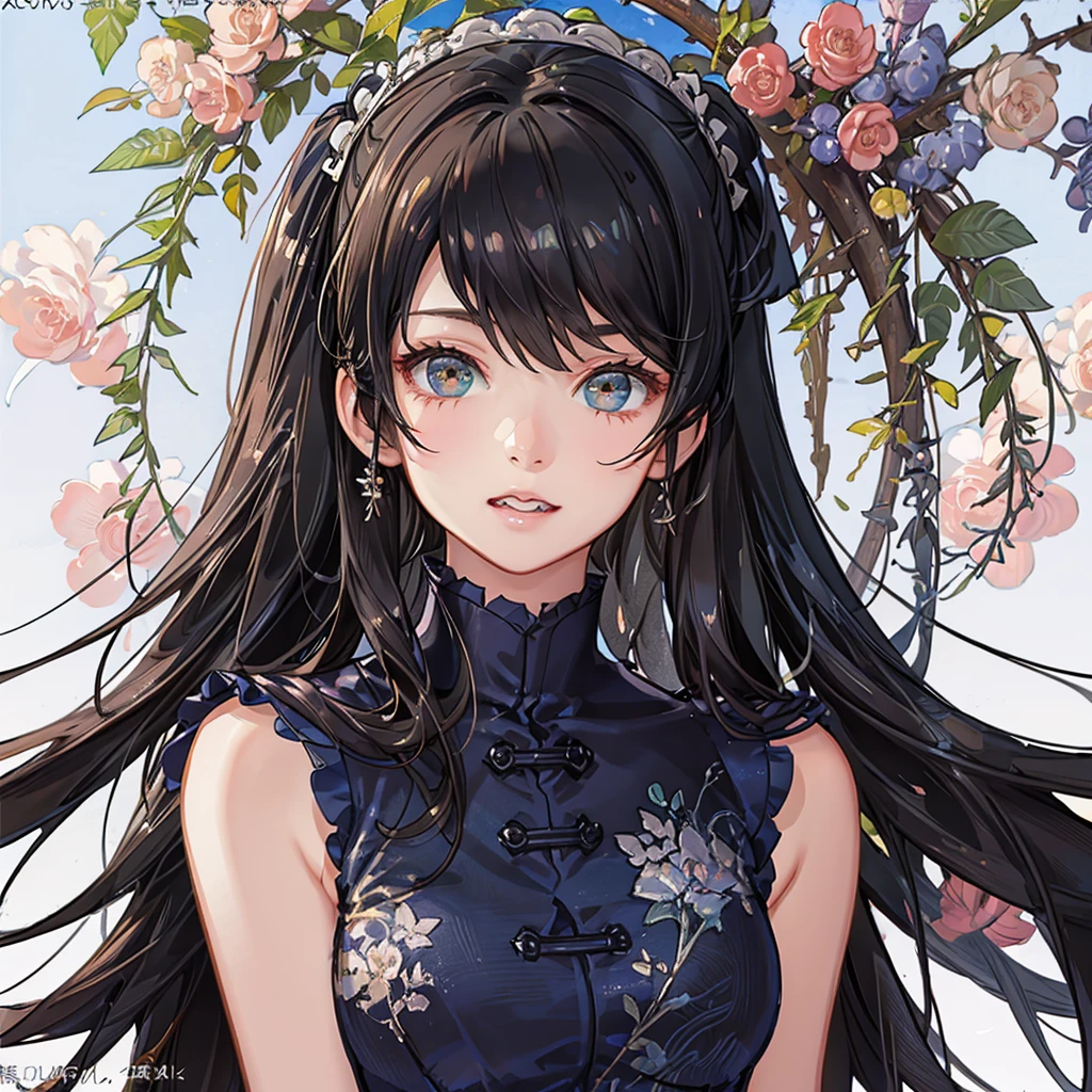 NICE,unparalleled beautiful girl,tteens detailed cute shot, pretty cool and beautiful cute face,super detailed NICE cute face, nice body, beautiful teeth, girl,whole body,(Detailed face:1.2), masterpiece, fashion,China dress,, Medium Hair, Black Hair, Twin tails, Blunt bangs, Brown eyes, absurdres, absolutely resolution, incredibly absurdres, highres, ultra detailed, official art, unity 8k wallpaper, unparalleled masterpiece best quality story work. realistic cute anime. (ultra rare masterpiece illegal AV). Lively and realistic characters. lively and detailed Anime. gravure special feature sheet.
