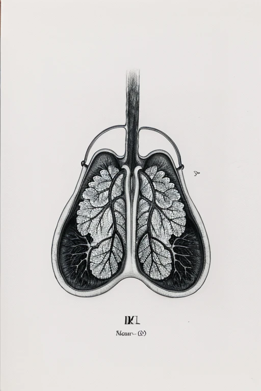 Drawing of lungs when inhaling