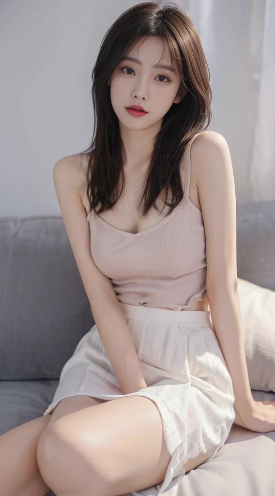 Best Quality, Masterpiece, Ultra High Resolution, (Realisticity: 1.4), Original Photo, 1girl, Pink Off-the-Shoulder, Cinematic Lighting