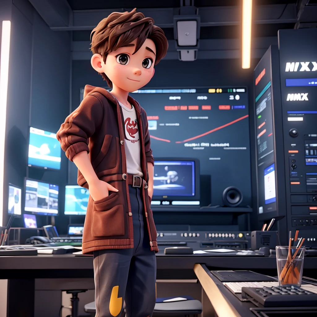 Boy with vmix doing live broadcast