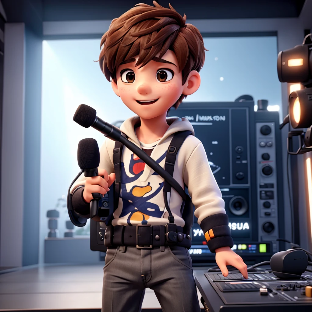 Boy with vmix doing live broadcast