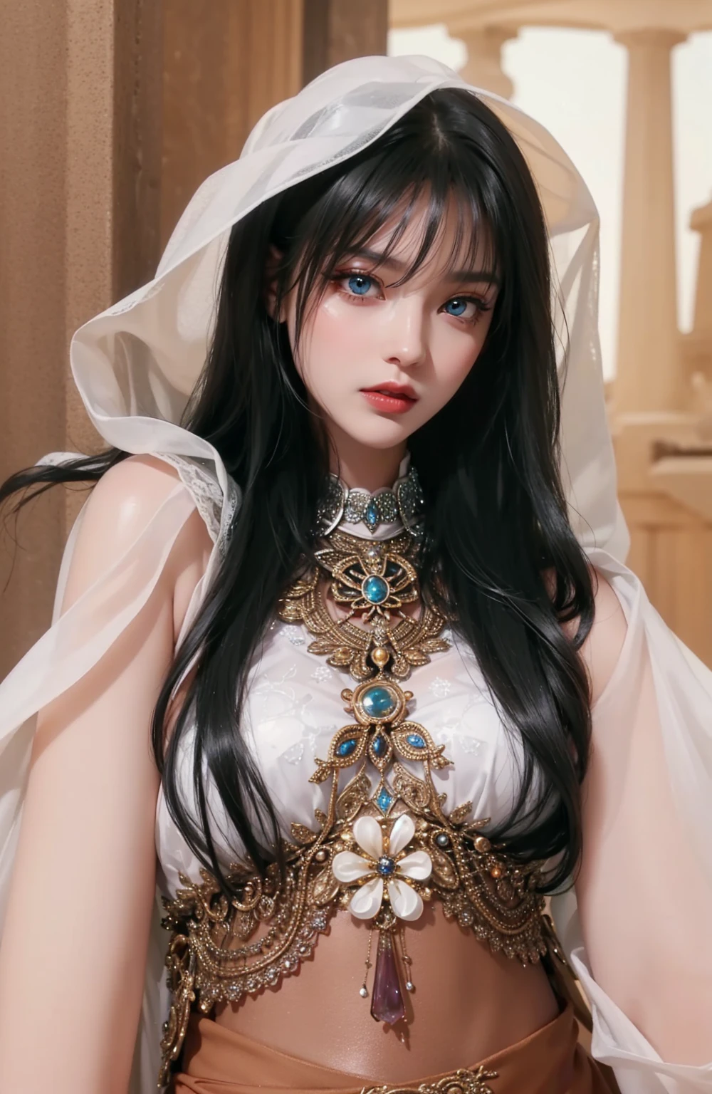 Royal sisters,Exquisite eyes,Frozen queen,Put the crown on your head,Detailed facial expressions body,tall and big,Glamorous characters,Leg length,4K,HD,The look,White translucent lace,白皙Full figure,Little cherry mouth,Beautiful and lovely,Full figure,Glossy Gel Coat,Vampire Queen in luxurious gown,Have a tattoo(Intricate tattoo designs),The tattoo is very three-dimensional,Ice Princess,Rich facial details,Eyes are blue(Pupils as deep as the starry sky),Gorgeous silk(Silky reflective),Wear dark red lipstick,Greek goddess,
