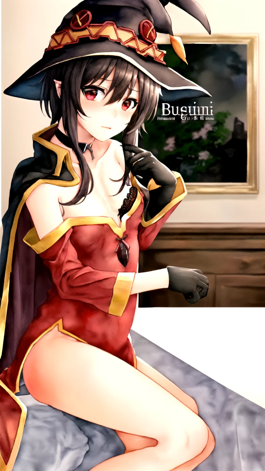 bunbun masterpiece, Highest quality, Black Bra、Megumin,reproductive action, mating female２name, nakedの肩, black Cape, Black gloves, Black Hair, Cape, choker, clavicle, dress, Hair between the eyes, have, Long sleeve, Watching the audience, Medium Hair, off-shoulder dress, Off the shoulder, red dress, Red eyes, Side Lock, , Indoors,(masterpiece), delicate, Very detailed, (watercolor), bloom, shape, (Bottom-up), (1name:1.4), (Tie 1&#39;Legs with rope:1.8), (Beautiful Eyes, Shining Eyes, Purple Eyes), (Fluffy hair), photo shoot, Studio Quality, Fisheye Lens, (Highest quality, Dazzling Light, Blushed, Face of joy, It was fun, Glowing Skin, Very detailed), ( naked 、Thighs,chest1.8))((chest:1.8))From below, 黒色panties, 小さいpanties, Showing strange things), Sexy, (Detailed Background, Complex background, Japanese-style house, Japanese atmosphere), phRem, Blushed, (Perfect Face, Detailed face, Fine grain,Perfect hands,Perfect Fingers), Cowboy Shot, ((8K Wallpaper))((panties:1.8))((Cleavage:1.8))((Thighs:1.8))((Open your legs to the sides:1.8))((Pee:1.8))((:Grabbing nipples with hands 1.8))(Chasm inserts his penis:1.8))、、Sex.reproductive action