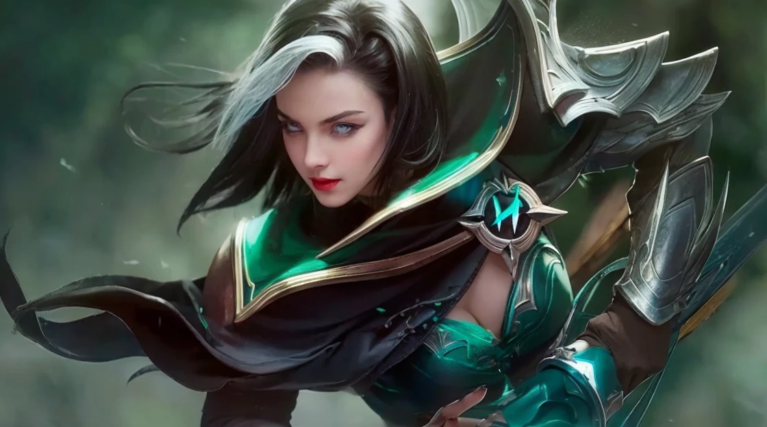 girl with black hair and white pony holding a sword, red lips glossy,and the girl has blue eyes,and the girl wears a sunglasses,sweet smile, 8k, ultra hd, ultra detailed texture, hyper realistic, masterpiece, detailed texture, detailed face, detailed skin, detailed lighting, (photorealistic:1.5), best quality, beautiful lighting, cinematic lighting, professional lighting, ultra highres, realistic, detailed hair, real hair, high quality, (realskin:1.5), extremely detailed, finely detail, ultra-detailed, smile