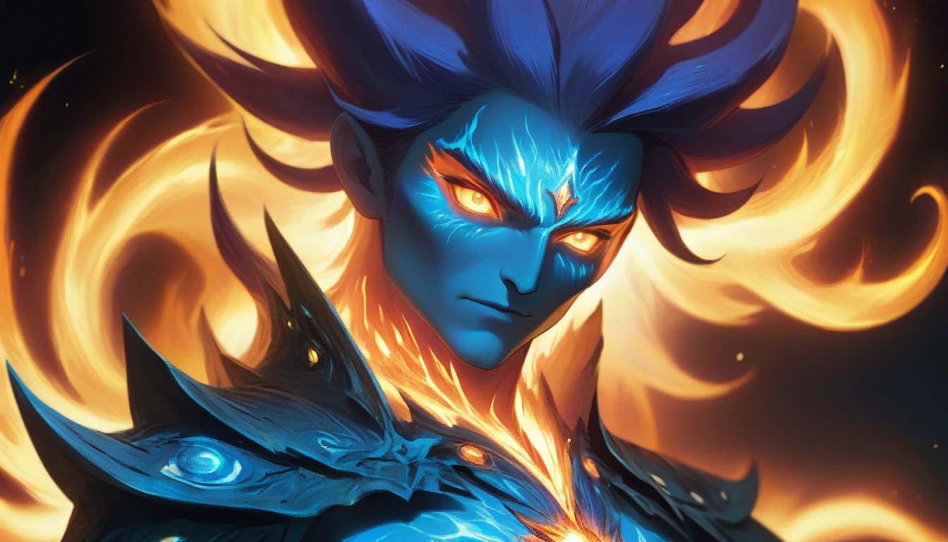 A closeup of an elemental lord of light, Masterpiece, The best quality, super detailed, Very detailed, UHD, 4k, 8k