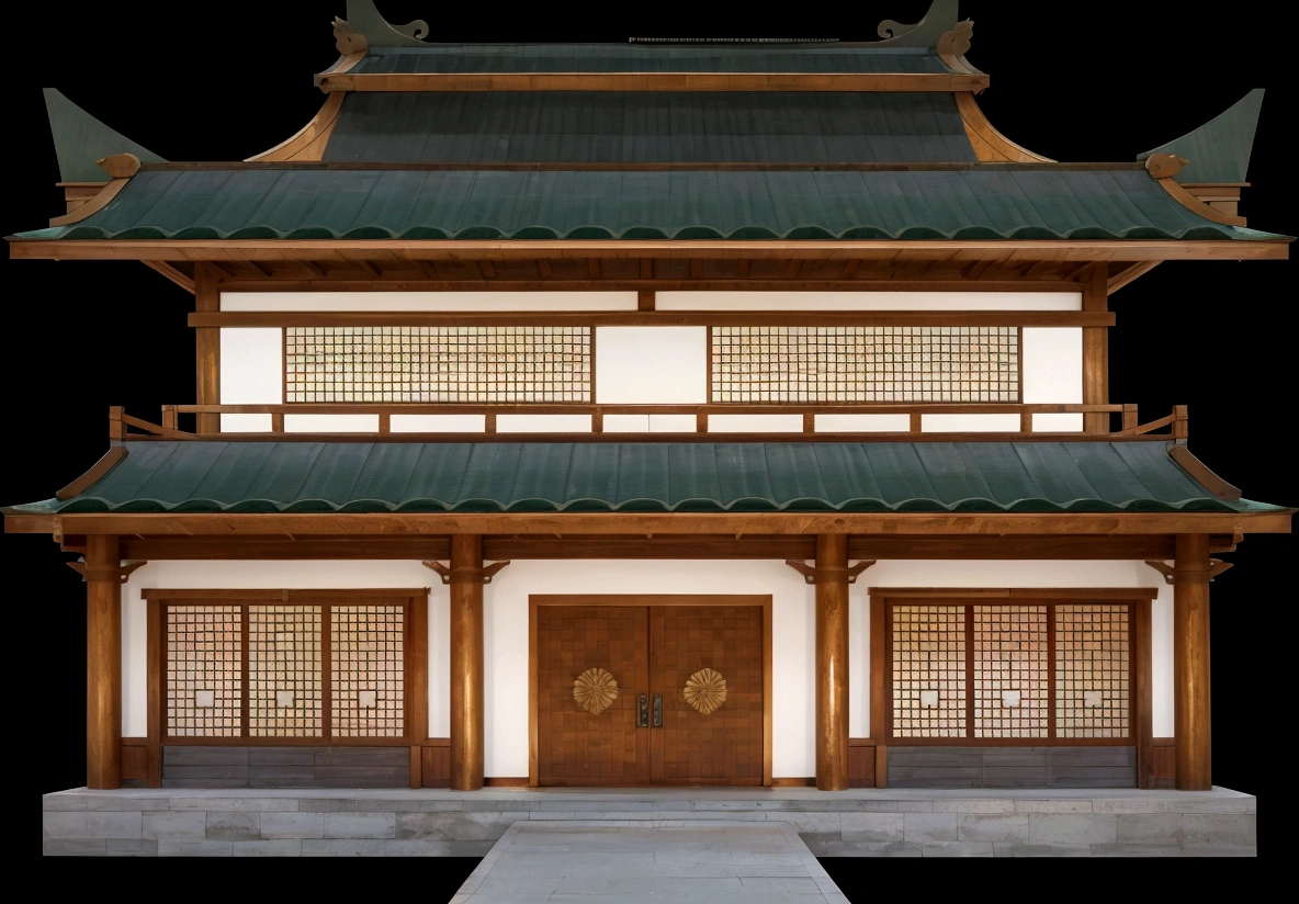 a cartoon illustration of a chinese house with a green roof, chinese building, an extremely detailed building, japanese house, european japanese buildings, zen temple background, temple background, japanese temple, ancient japanese architecture, tang dynasty palace, korean traditional palace, chinese architecture, background depicting a temple, japanese architecture, detailed scenery —width 672, chinese style