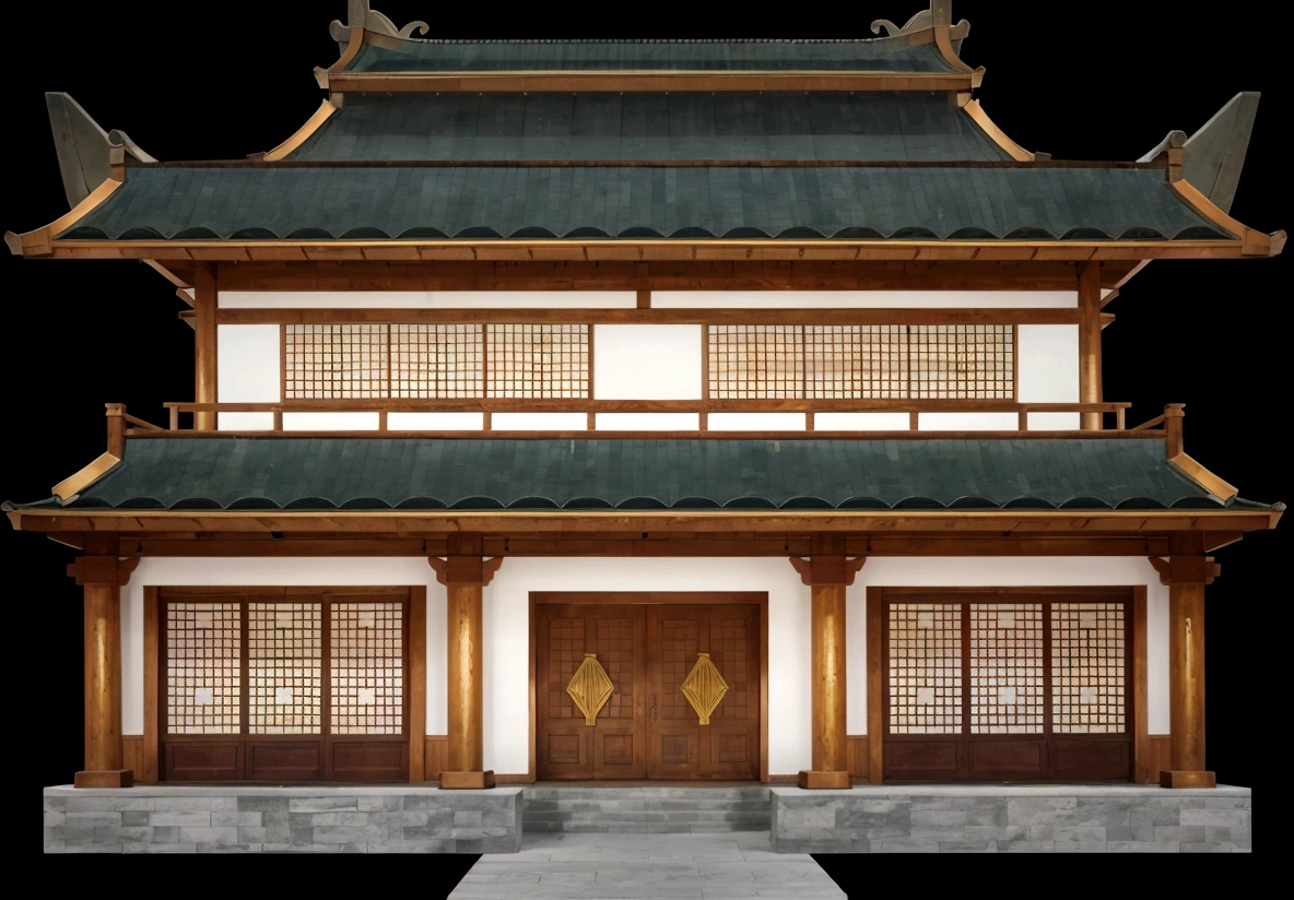 a cartoon illustration of a chinese house with a green roof, chinese building, an extremely detailed building, japanese house, european japanese buildings, zen temple background, temple background, japanese temple, ancient japanese architecture, tang dynasty palace, korean traditional palace, chinese architecture, background depicting a temple, japanese architecture, detailed scenery —width 672, chinese style