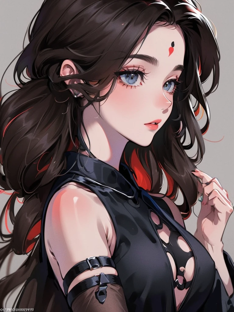 Black silhouette of a woman:singer:Dynamic pose:profile,Ink splash,Bold colors,Dynamically,colorful,An abstract painting that looks like a person if you look closely,Artwork,Mysterious,design
