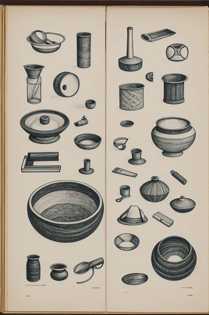 Drawings representing the accumulation of objects