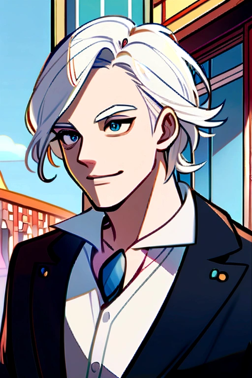 A boy with white hair in the Disney and Pixar style