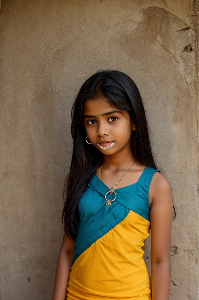 A 16 year Indian Girl with sleeveless dress handgag a Poor ??? 
