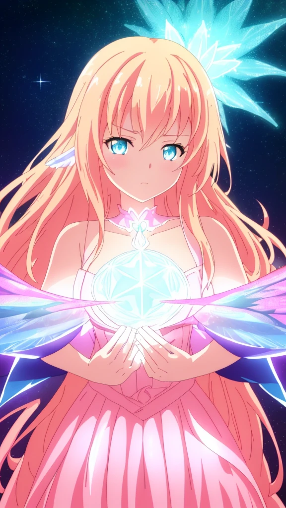 beautiful girl, puffy tiered ballgown, vibrant pastel colors,20s,madure female,angry,closed mouth,white dress,cleavage,sleeveless,((glowing blonde long hair)), magical lights, sparkling magical liquid, inspired by Glen Keane, inspired by Lois van Baarle, disney art style, by Lois van Baarle, glowing aura around her, by Glen Keane, jen bartel, glowing lights! digital painting, flowing glowing hair, glowing flowing hair, beautiful digital illustration, fantasia background, whimsical, magical, fantasy, ((beautiful face)), ((masterpiece, best quality)), intricate details, highly detailed, sharp focus, 8k resolution, sparkling detailed eyes, liquid watercolor,(extra arms,four arms)