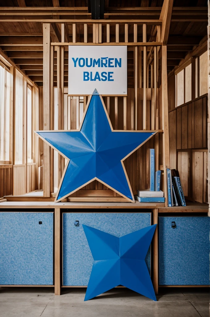 Make a giant sign that says Blue Star