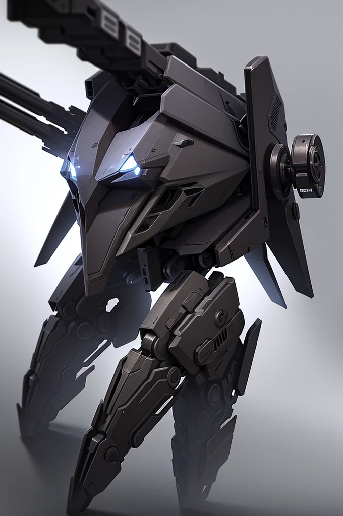 black robot mech, battle pose, armored, dynamic perspective,extremly detaled 