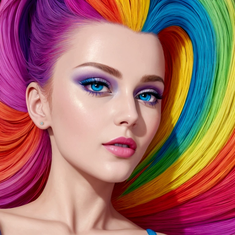 (best quality,4K,8K,highres,masterpiece:1.2),Ultra-detail,realisti,photorealisti,photo-realisti:1.37,bright colours,sharp lines,Comic-Stil,asymmetrical heart,Rainbow filling