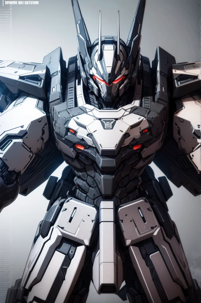 black robot mech, battle pose, armored, dynamic perspective,extremly detaled