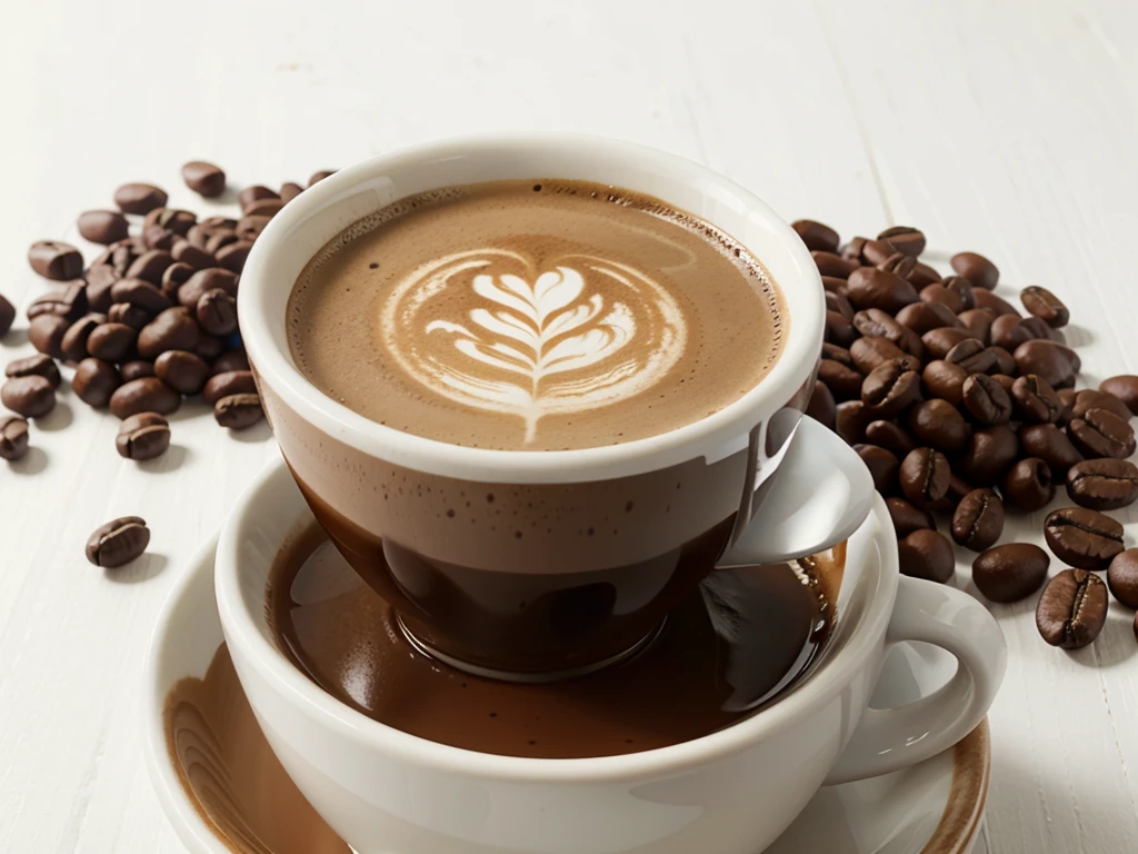 coffee in white background