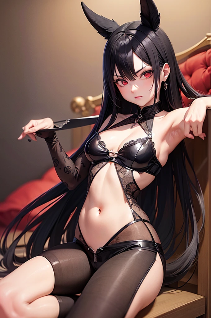 Diablo de tensei shitara slime datta ken, serious expression, the hair is black, the eyes are robotic, detailed fantasy art, fighting stance, 2D,#quality(8k,extremely detailed CG unit wallpaper, masterpiece,High resolution,top-quality,top-quality real texture skin,hyperrealistic,increase resolution,RAW Photos,la mejor quality,Very detailed,The wallpaper), BREAK,Alone,evil smile,the eyes are red,red eyes shining,large eyes,dynamic pose:1.4), dark night background