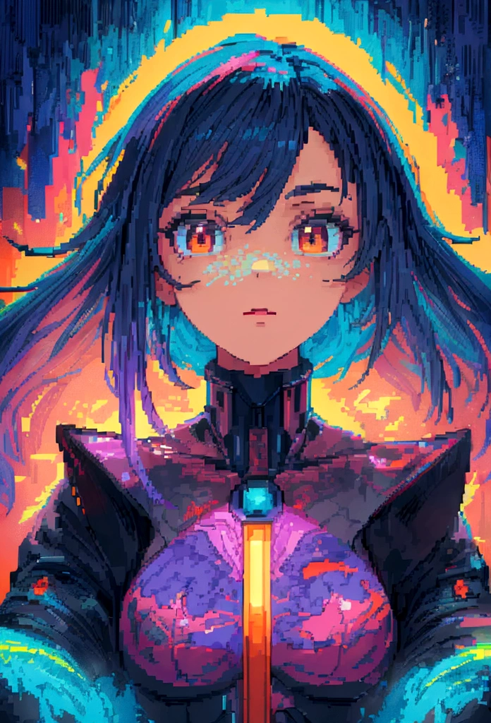(best quality,4k,8k,highres,masterpiece:1.2),pixel art,retro style,abstract,sharp lines,vibrant colors,unique textures,medium:digital,limited color palette,blocky shapes,detailed structures,surreal elements,imagination unleashed,playful characters,strong contrast,precise placement,symmetric composition,immersive environment,futuristic technology,stylized details,highly pixelated,striking visuals,crisp edges,artistic interpretation,expression of creativity,digital medium magic,dynamic perspective,artful pixelation,unexpected color combinations,smooth transitions,precise pixel placement,exquisite attention to detail,stylized lighting effects,atmospheric ambiance,visual storytelling,engaging world-building,parallel universe exploration,retro gaming nostalgia,playful atmosphere,mind-bending illusions,otherworldly landscapes,unconventional art form,unique artistic vision.
