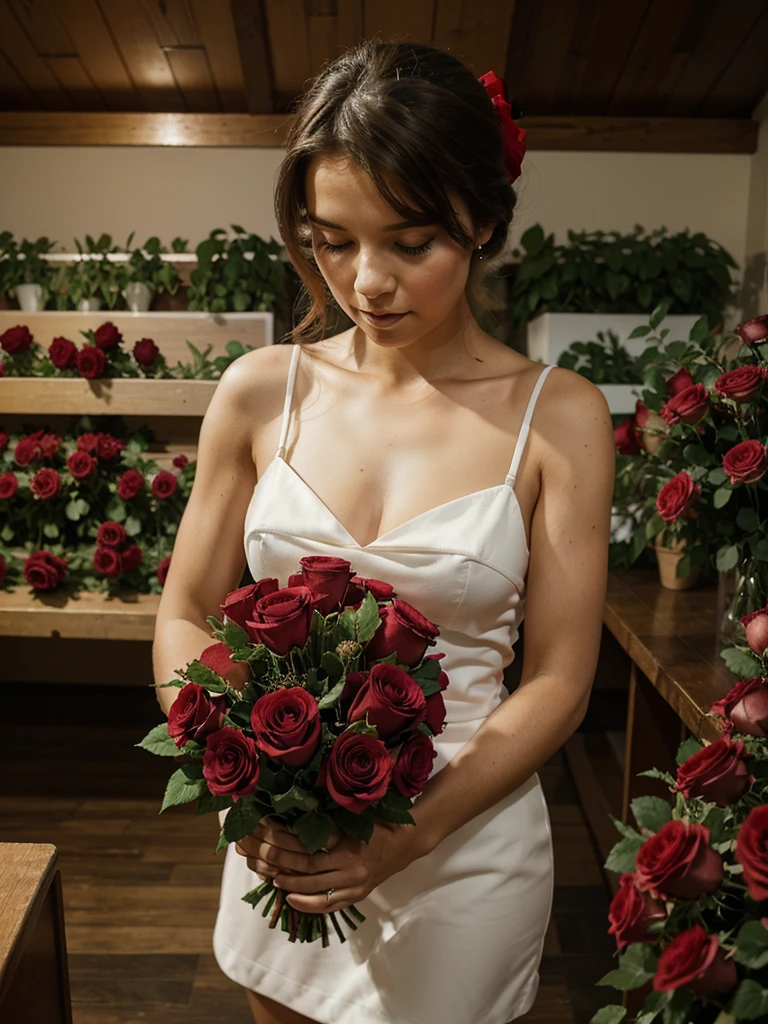 Search for images with bouquets of red roses for a grandmother named Ana