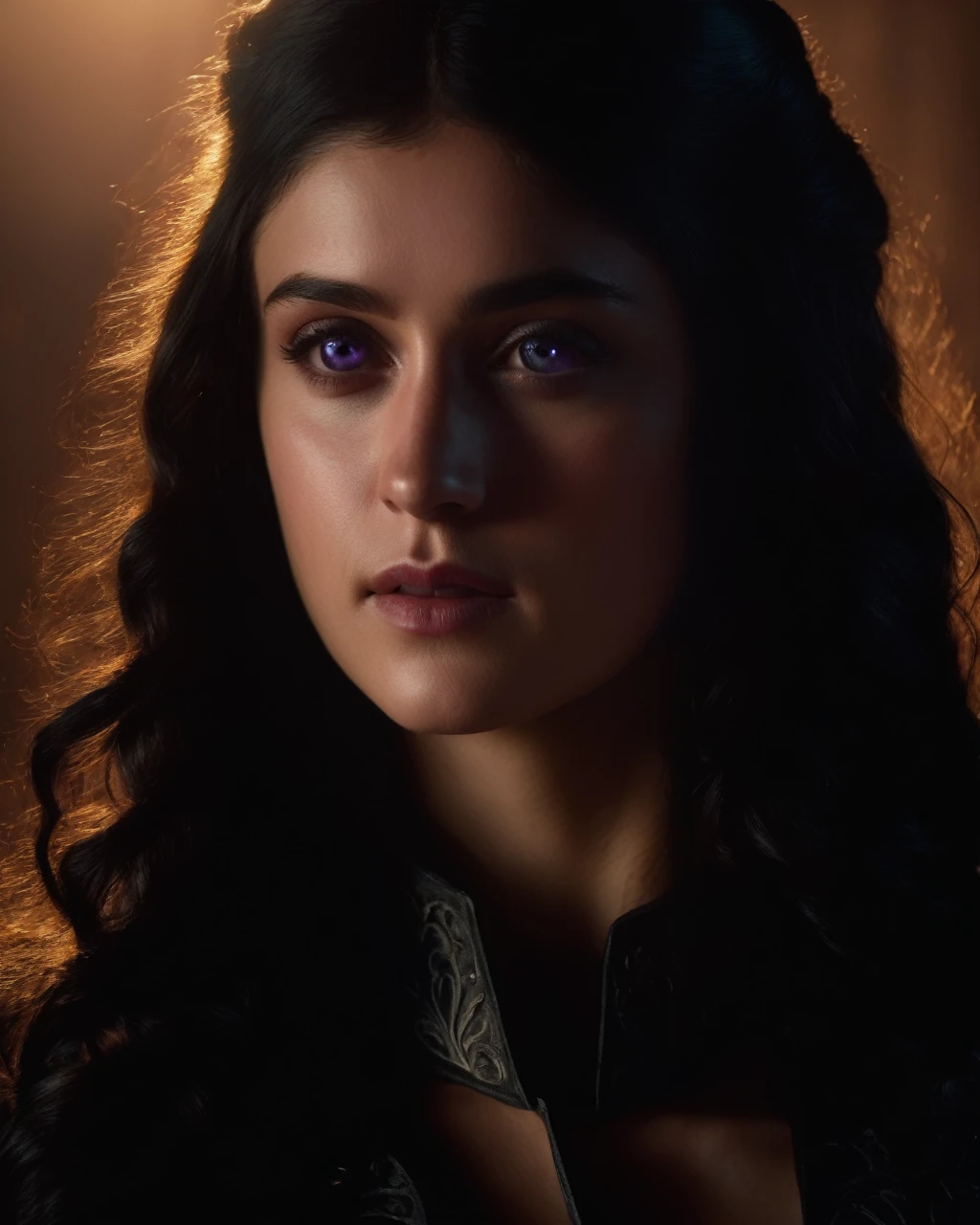 Anya_Chalotra,as yennefer from the witcher tv show, upper body, long wavy hair,((glowing violett eyes)), (masterpiece, best quality, ultra-detailed, best shadow), high contrast, (best illumination), ((cinematic light)), colorful, hyper detail, dramatic light, intricate details, (1 girl, solo) , ultra detailed artistic photography, dreamy, backlit, shadows, ultra high definition, 8k, ultra sharp focus, ultra high quality model, soft lighting, film photography, analogue photography, hyperrealism,, ((sharp face, detailed face, realistic face, naturtal skin, realistic skin, detailed skin, pores, detailed eyes,realistic eyes)),