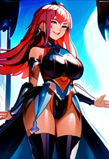 Mesa, Best Quality, high resolution, Alone, 1 girl, whole body, The description of Girls, detail hands, detail fingers, face detail, Beautiful face, leg detail, too detailed art, fine details, huge breasts, huge ass, vapor, sweat, bob cut, wavy fur, Red hair, Alone, mqmf, SMILE, armor, City, orgasm