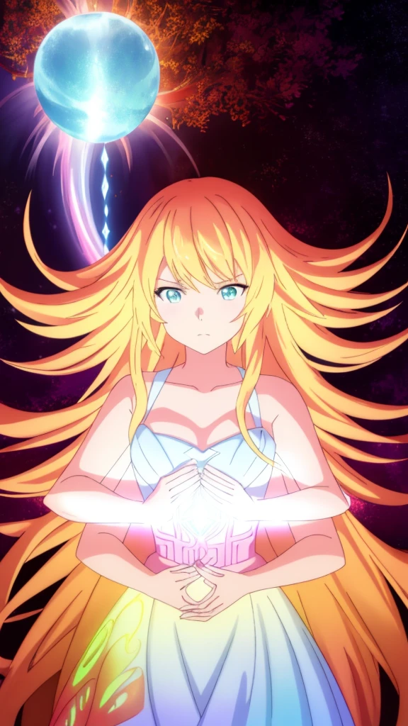 beautiful girl, puffy tiered ballgown, vibrant pastel colors,(20years old,madure female),(angry),closed mouth,white dress,cleavage,sleeveless,((glowing blonde long hair)), magical lights, sparkling magical liquid, inspired by Glen Keane, inspired by Lois van Baarle, disney art style, by Lois van Baarle, glowing aura around her, by Glen Keane, jen bartel, glowing lights! digital painting, flowing glowing hair, glowing flowing hair, beautiful digital illustration, fantasia background, whimsical, magical, fantasy, ((masterpiece, best quality)), intricate details, highly detailed, sharp focus, 8k resolution, sparkling detailed eyes, liquid watercolor,red theme,red moon,forest,night,(extra arms),upper body