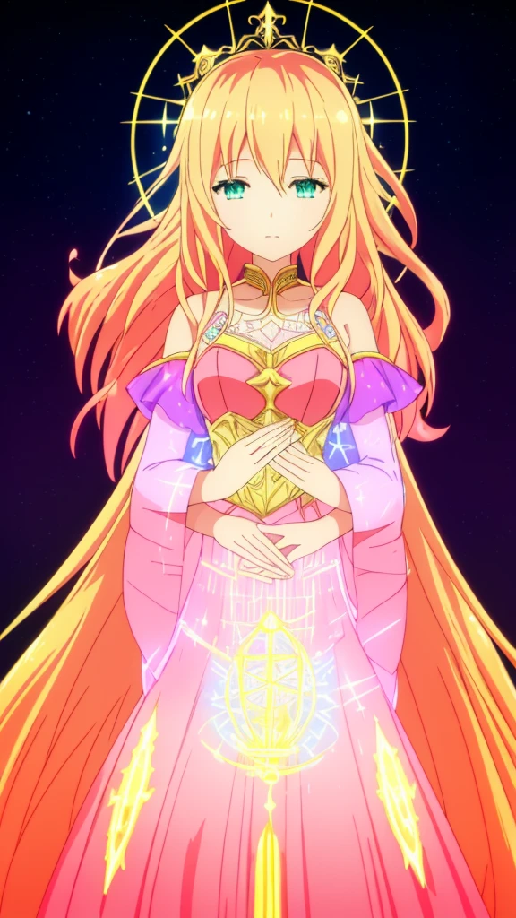 beautiful girl, puffy tiered ballgown, vibrant pastel colors, ((glowing blonde long hair,mature female,20 years old)), magical lights, sparkling magical liquid, inspired by Glen Keane, inspired by Lois van Baarle, disney art style, by Lois van Baarle, glowing aura around her, by Glen Keane, jen bartel, glowing lights! digital painting, flowing glowing hair, glowing flowing hair, beautiful digital illustration, fantasia background, whimsical, magical, fantasy, ((beautiful face)), ((masterpiece, best quality)), intricate details, highly detailed, sharp focus, 8k resolution, sparkling detailed eyes, liquid watercolor