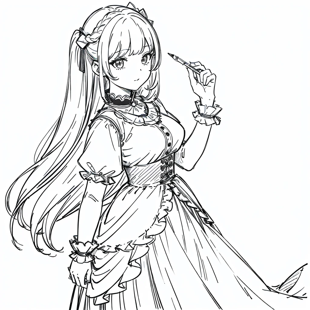 ((masterpiece)),(((best quality))),((((sketch)))),((monochrome)),(character design sheet), same character, front, side, back), illustration, 1 girl, hair color, bangs, hairstyle fax, eyes, environment change scene, Hairstyle Fax, Pose Zitai, Female, Shirt Shangyi, Star, Charturnbetalora, (simple background, white background: 1.3), --6 ,princess diverse
