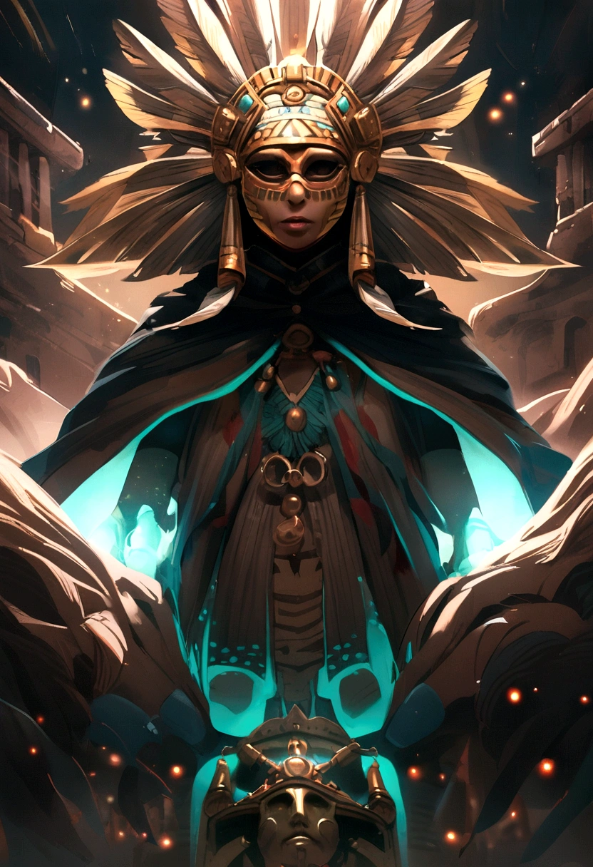 masked aztec wizard