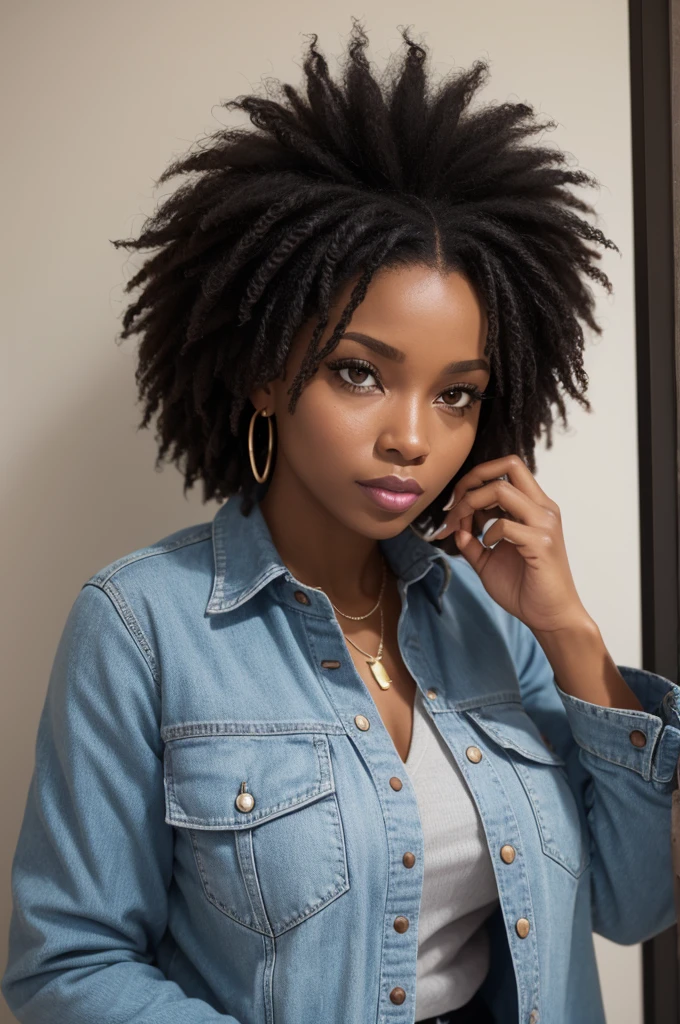 Black woman scheming 