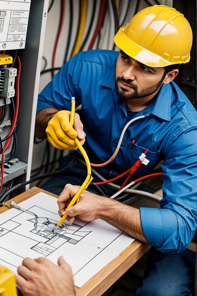 Drawing an electrician
