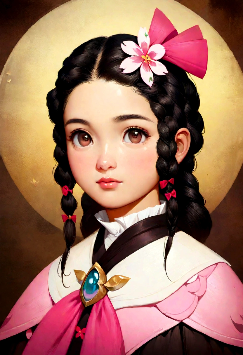 anime woman with hair and a hair braid, realistic portrait of a cholita from the highlands, magical girl portrait, cute character, Nice artistic style, anime art style , maple story character art, Beautiful portrait, Beautiful portrait de chica anime, portrait of a woman in a skirt character, artwork in the style of guweiz, anime splash