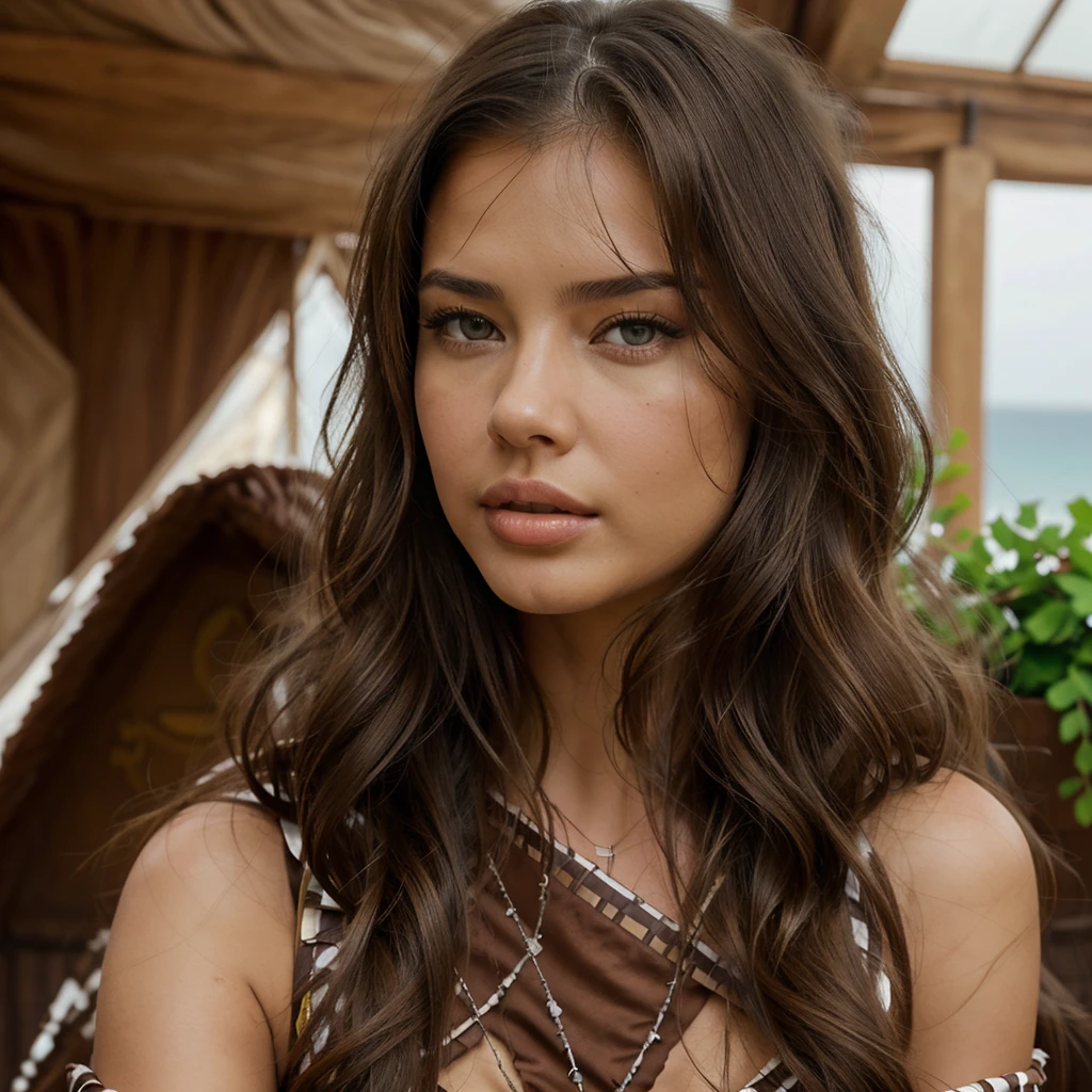 Adriana lima, thick brown hair, hot , Ukrainian girl, wavy brown hair -  SeaArt AI
