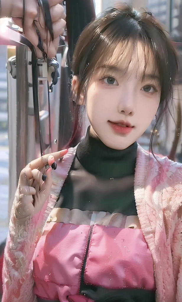 (8k, RAW photo, photorealistic:1.25) ,( lip gloss, eyelashes, glossy finish, glossy skin, best quality, super high resolution, depth of field, chromatic aberration, caustics, wide light, natural shadow, Kpop idol) look with serenity and goddess-like bliss to the spectators, bikini