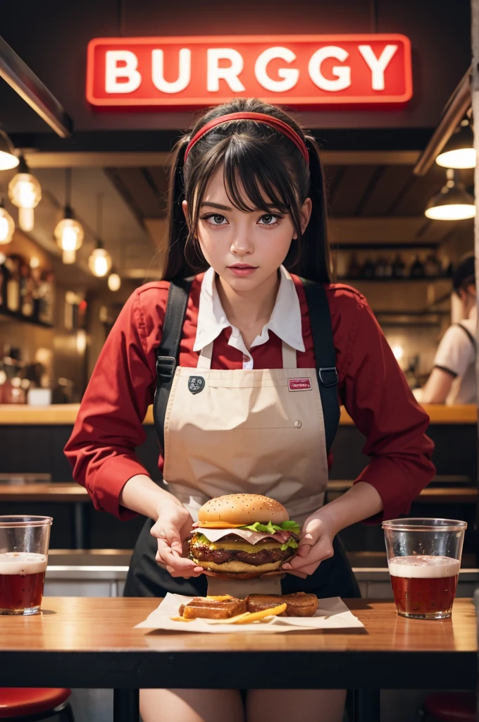 Bloxburg working at the burger restaurant