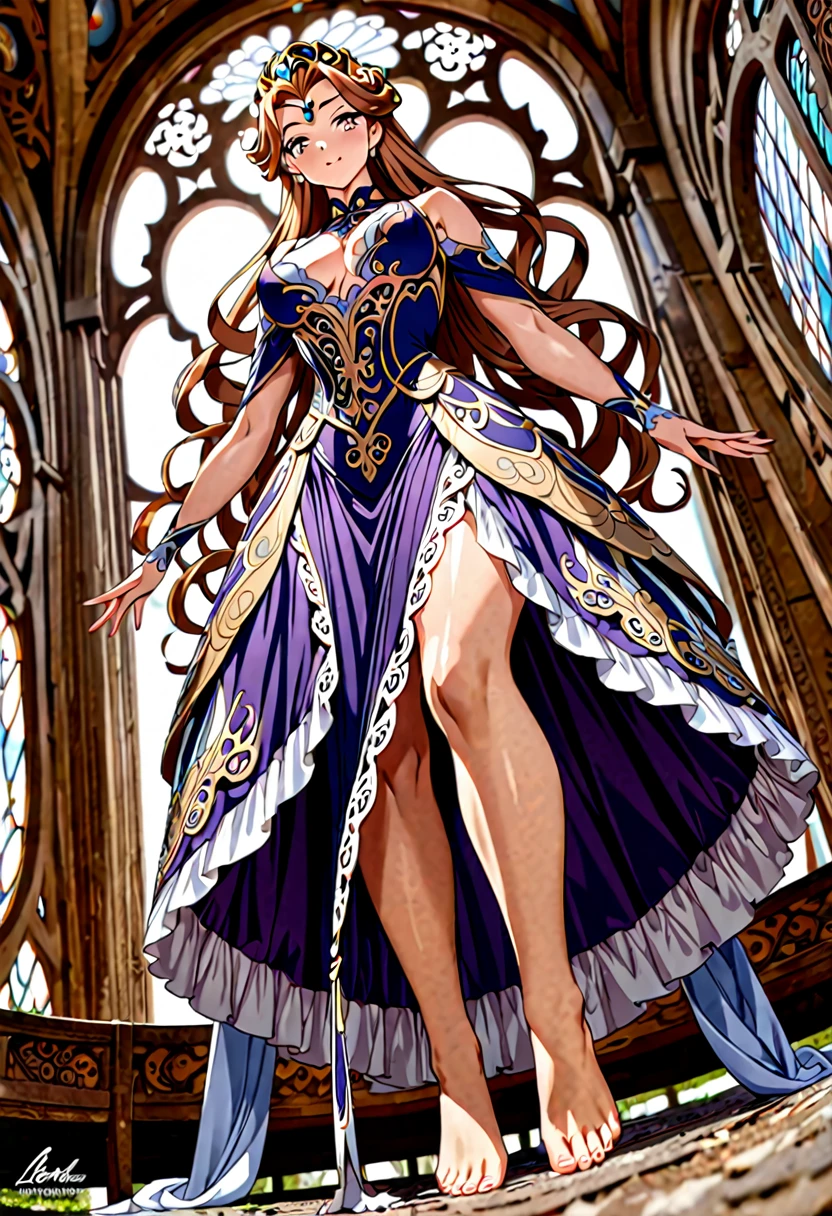 ((Fisheye lens shot from below:under her feet)) stablished diffusion work. photography, Imagine a stunningly detailed full body image of a (((The beautiful Balinesse lady with anime hair style and headpiece))), exuding intricate details that defy reality,